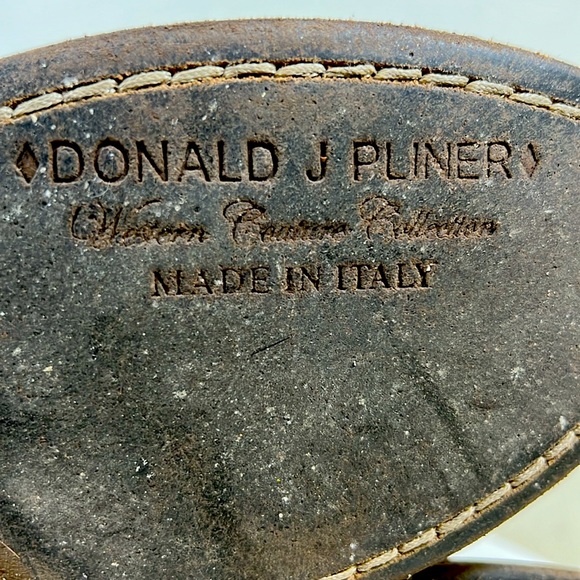 Donald J. Pliner Boots brown Leather foot genuine fur upper 8.5 y2k streetwear - Picture 7 of 12